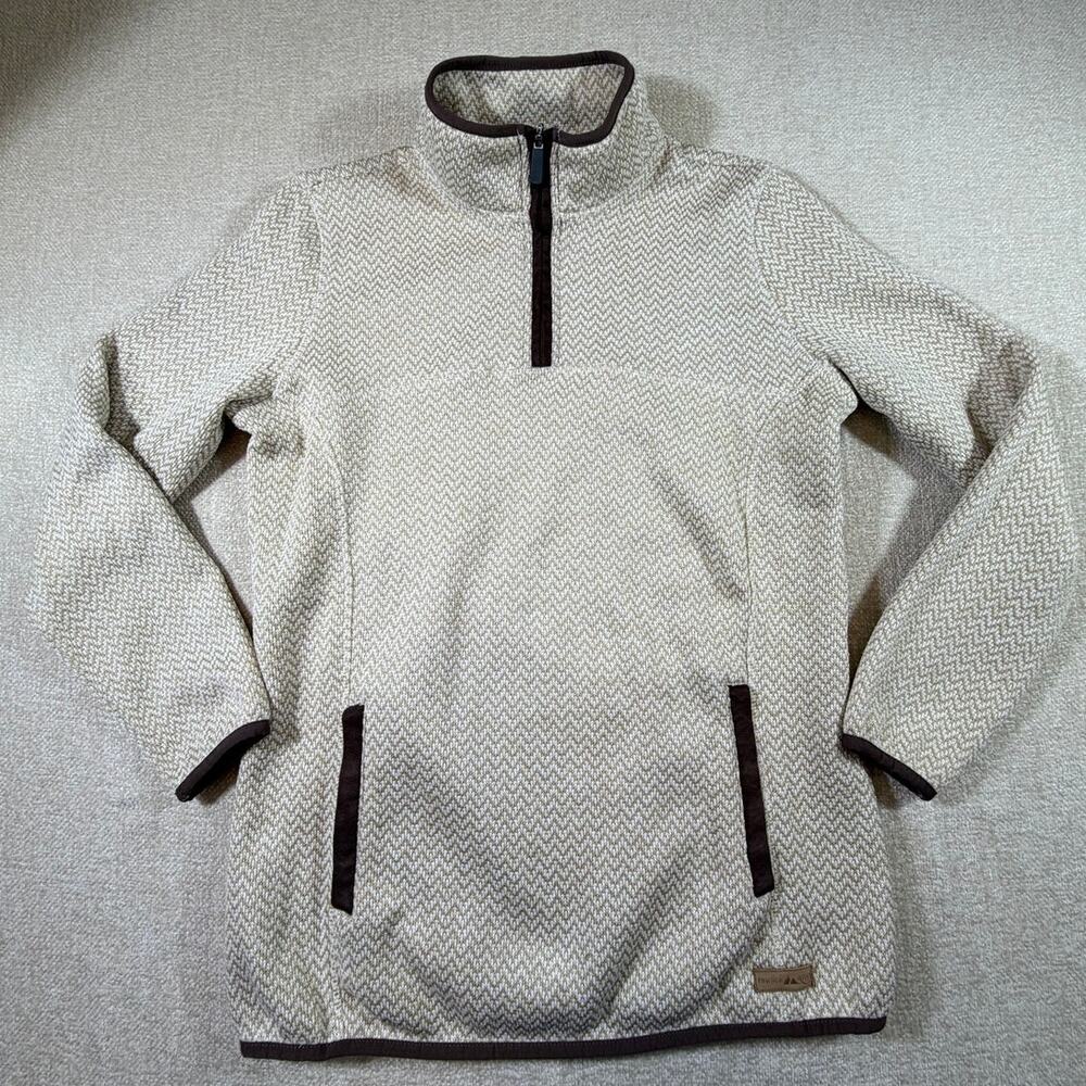 Powder River Outfitters Men M Tan 1/4 Zip Long Sleeve Western Sweater Pullover